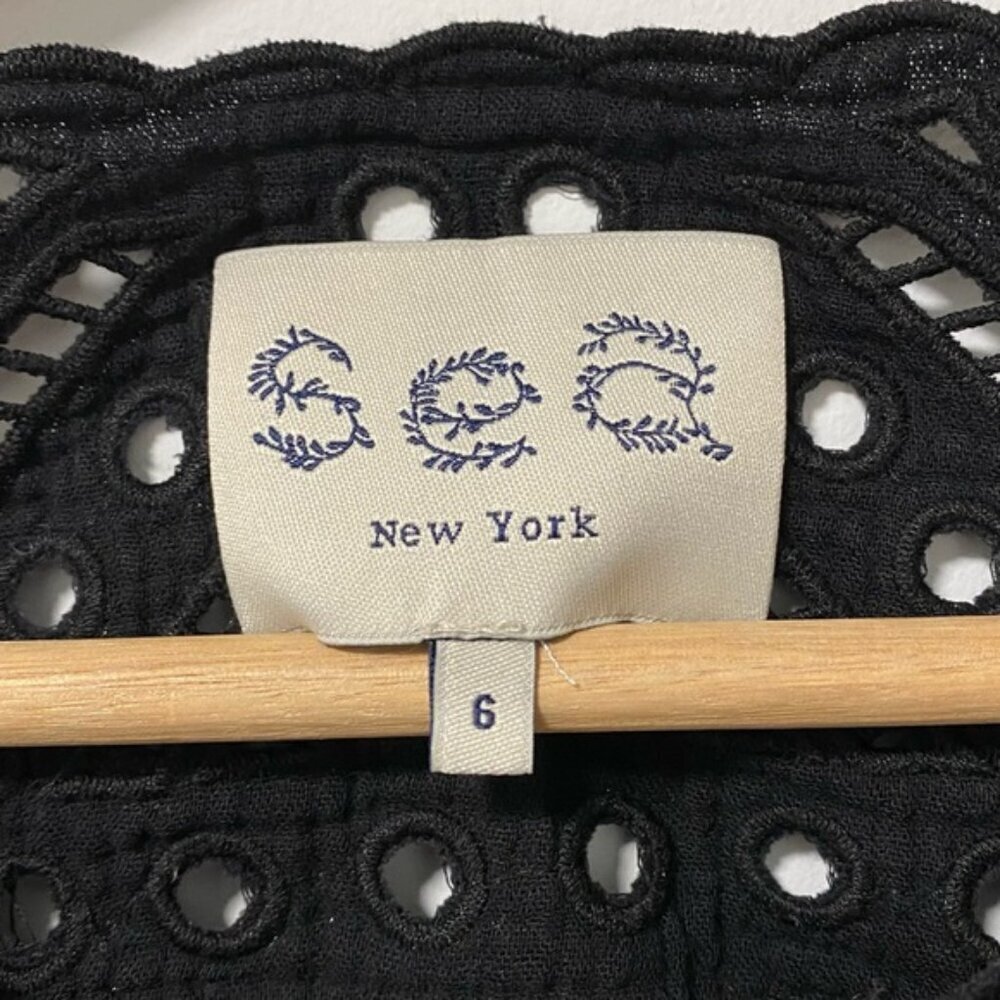 Sea New York Black Cotton Blouse Size 6 — 100% Cotton - Picture 7 of 9